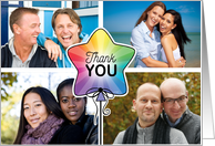 4 Photo Thank You Star Balloon LGBTQ card