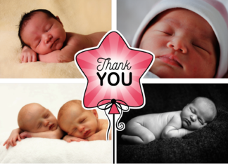 4 Photo Thank You Pink Star Balloon