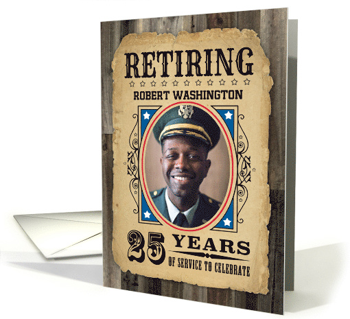 25 Years Custom Name Retirement Invite Wanted Poster card (1730236)