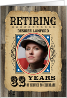 32 Years Custom Name Retirement Invite Wanted Poster card
