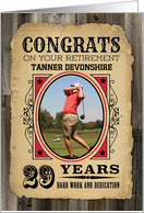 29 Years Custom Name Retirement Congratulations Wanted Poster card