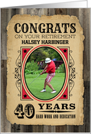40 Years Custom Name Retirement Congratulations Wanted Poster card