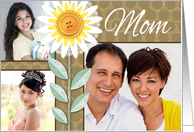 3 Custom Photos Mom Lace Buttom Flower Happy Mother’s Day card