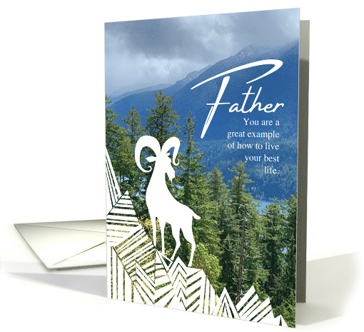 Father Happy Father's Day Pacific Coast Mountain Goat Photo card