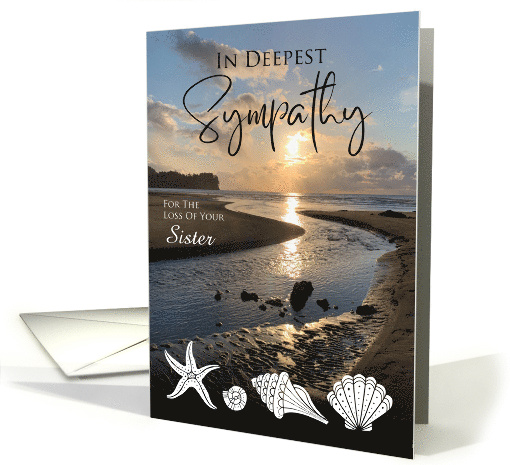 Sister Sympathy Coastal Beach Scene With Shells card (1736752)