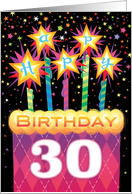 30th Birthday Pink Argyle Cake With Sparklers card