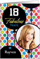 18th Birthday Colorful Floating Balloons With Stars And Dots card