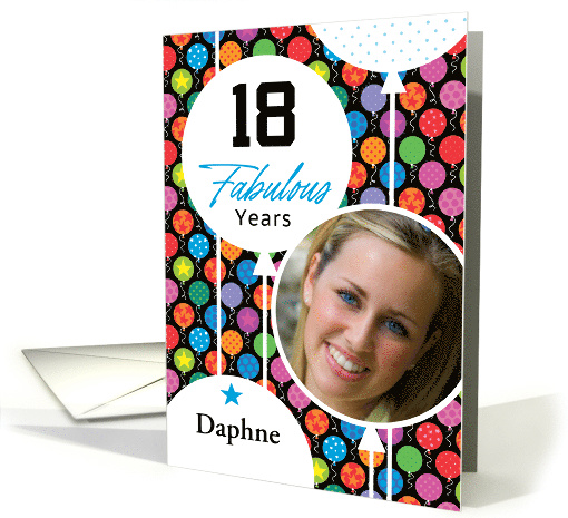 18th Birthday Colorful Floating Balloons With Stars And Dots card