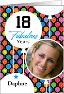 18th Birthday Colorful Floating Balloons With Stars And Dots card