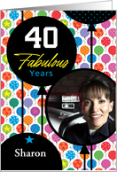 40th Birthday Colorful Floating Balloons With Stars And Dots card