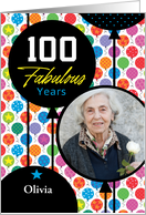 100th Birthday Colorful Floating Balloons With Stars And Dots card