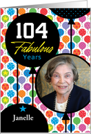 104th Birthday Colorful Floating Balloons With Stars And Dots card