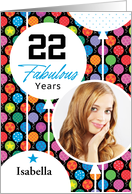 22nd Birthday Colorful Floating Balloons With Stars And Dots card