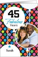 45th Birthday Colorful Floating Balloons With Stars And Dots card