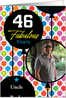 46th Birthday Colorful Floating Balloons With Stars And Dots card