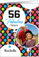 56th Birthday Colorful Floating Balloons With Stars And Dots card