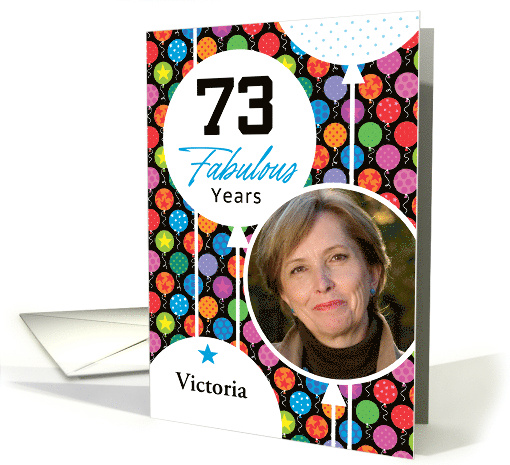 73rd Birthday Colorful Floating Balloons With Stars And... (1749272)