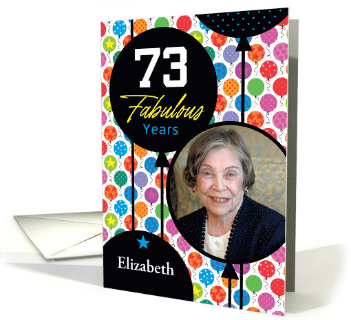 73rd Birthday Colorful Floating Balloons With Stars And... (1749274)