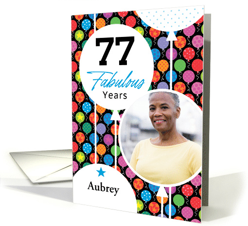 77th Birthday Colorful Floating Balloons With Stars And... (1749290)
