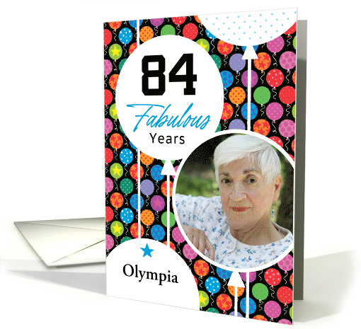 84th Birthday Floating Balloons Photo card (1749546)