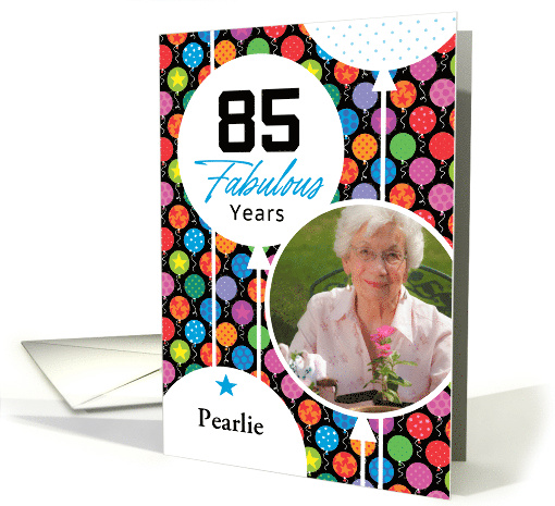 85th Birthday Floating Balloons Photo card (1749548)