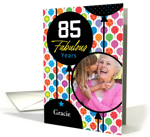 85th Birthday Floating Balloons Photo card (1749550)