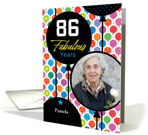 86th Birthday Floating Balloons Photo card (1749836)