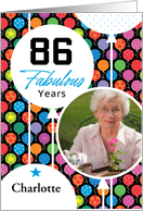 86th Birthday Floating Balloons Photo Card