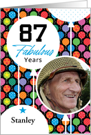 87th Birthday Floating Balloons Photo Card