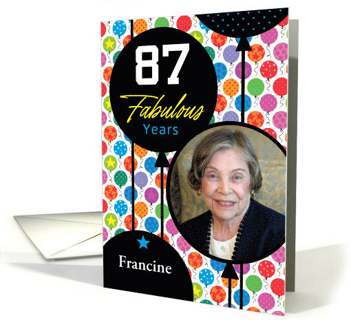 87th Birthday Floating Balloons Photo card (1749842)