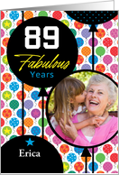 89th Birthday Floating Balloons Photo Card