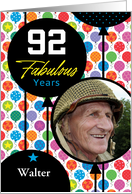 92nd Birthday Floating Balloons Photo Card