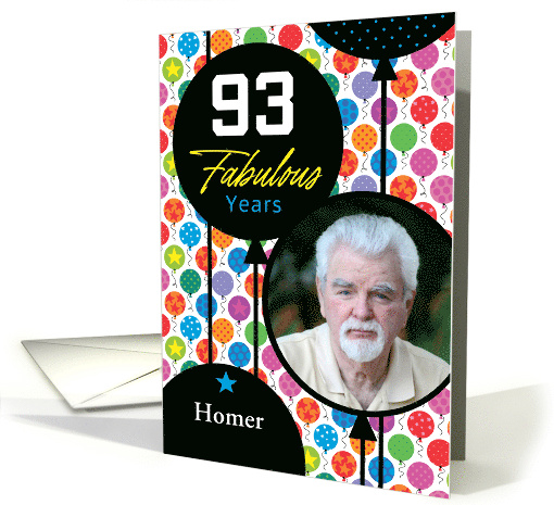 93rd Birthday Floating Balloons Photo card (1749872)