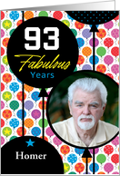 93rd Birthday Floating Balloons Photo Card