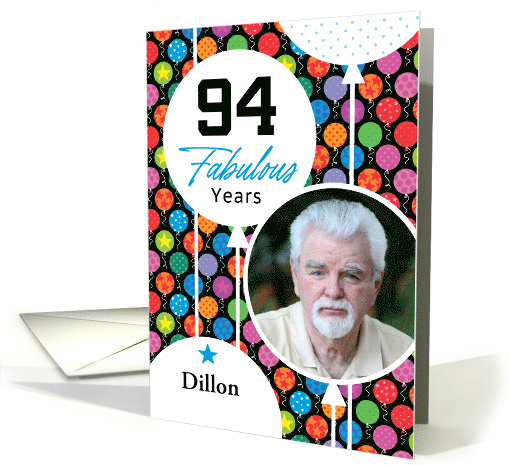 94th Birthday Floating Balloons Photo card (1749876)
