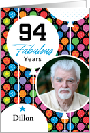 94th Birthday Floating Balloons Photo Card