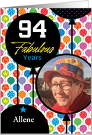 94th Birthday Floating Balloons Photo Card