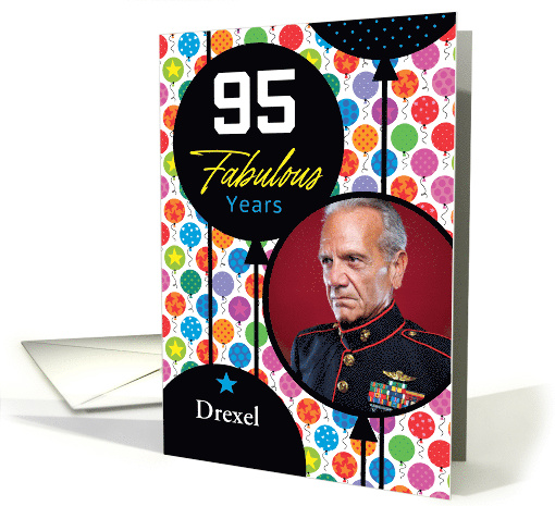 95th Birthday Floating Balloons Photo card (1749882)