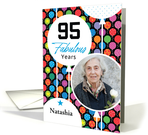 95th Birthday Floating Balloons Photo card (1749884)