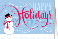 Happy Holidays SnowmanTypography Christmas card