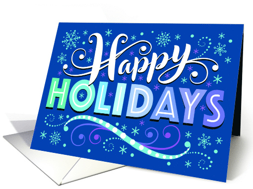 Happy Holidays SnowflakeTypography Christmas Business card (1751984)