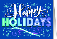 Happy Holidays SnowflakeTypography Christmas Business card