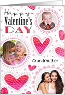 Grandmother Custom Photo X O Hearts Valentine card