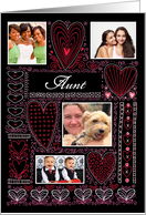 Aunt 4 Custom Photos X O Hearts Valentine card