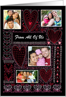 From all 4 Custom Photos X O Hearts Valentine card