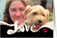 From Pet Custom Photo Calligraphic Love Valentine card