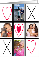 Tic-Tac-Toe Heart 4 Custom Photo Valentine card