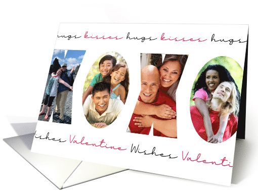 XO Hugs And Kisses 4 Custom Photo Valentine card (1754442)