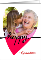 Grandma Happy Heart Custom Photo Valentine card