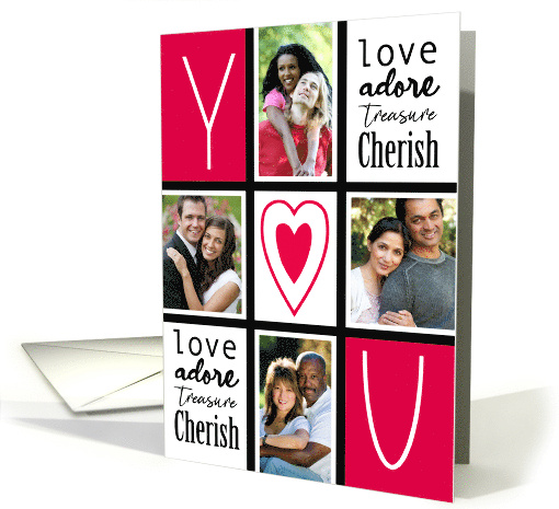 4 Custom Photos Tic-Tac-Toe you Valentine card (1754474)